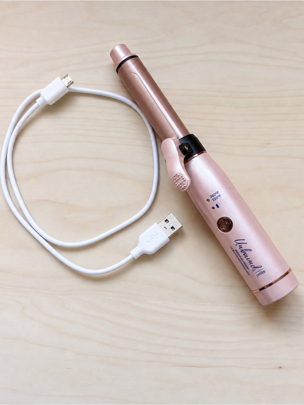 Conair Cordless Curling Wand Pink Rose Gold Ceramic Portable Mini Travel Office